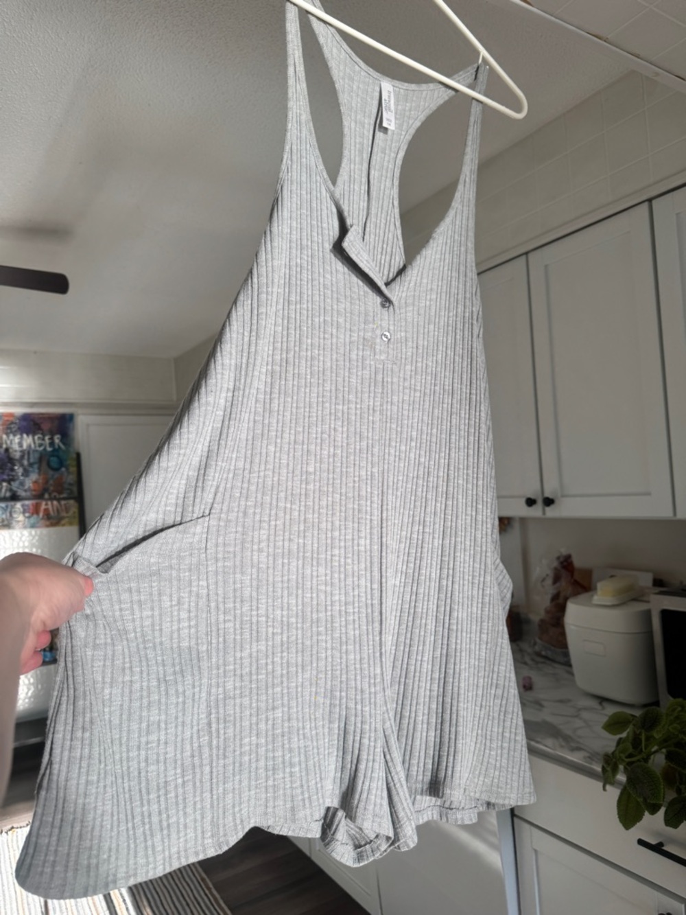 Boho Everyday Gray Romper 1X | Lagenlook relaxed fit